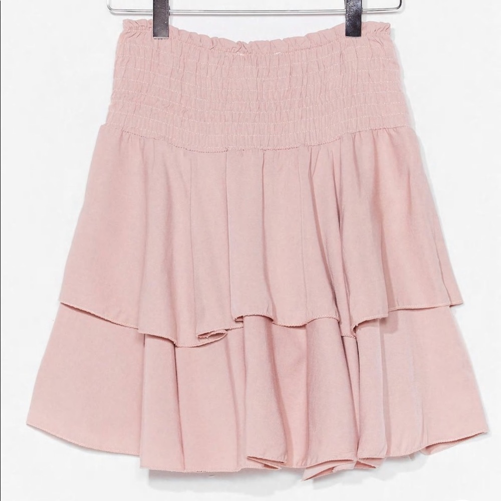 Tiered Mini Skirt Pink new size 8